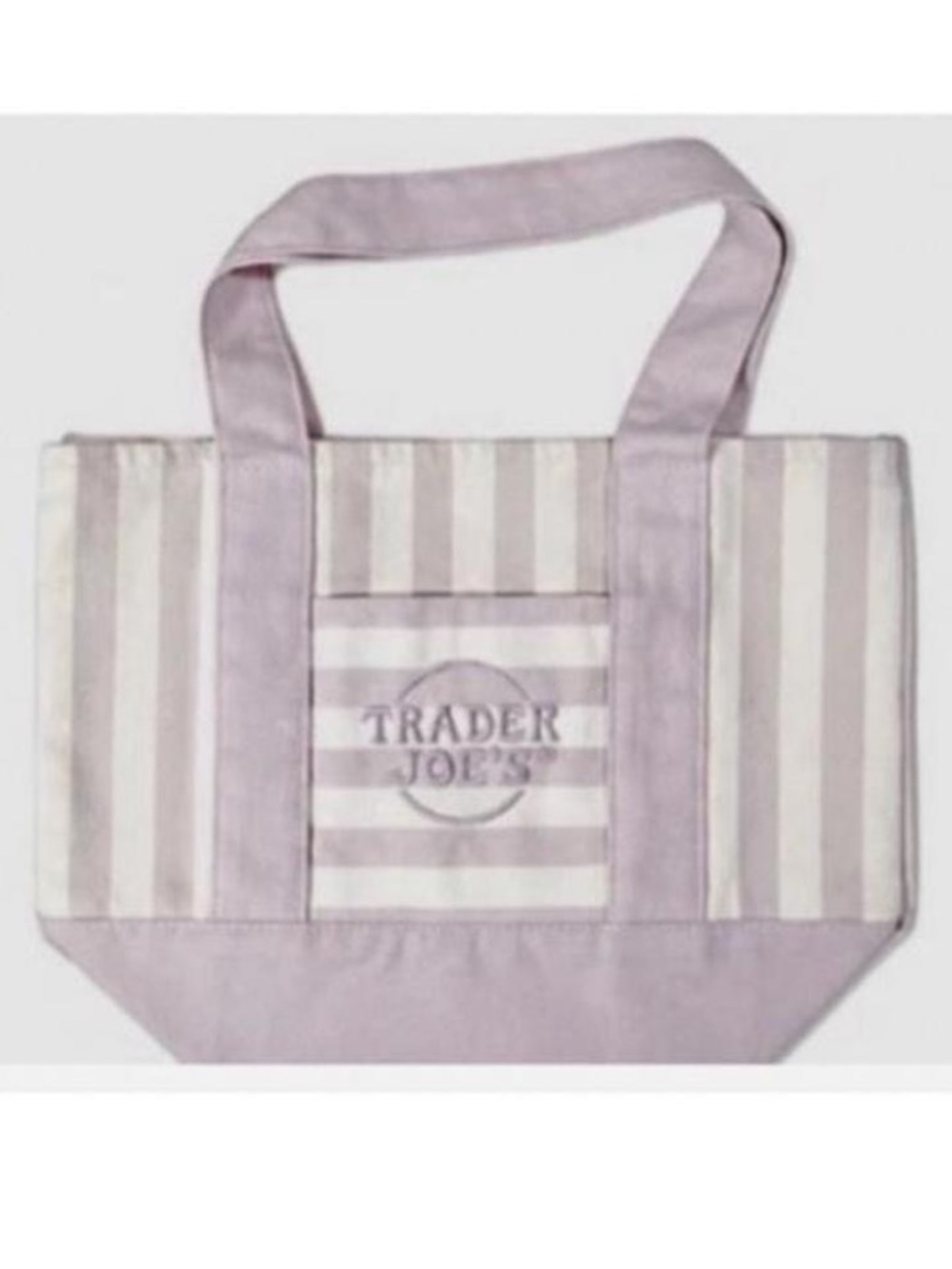 Trader Joe's Lavender Stripe Canvas Tote